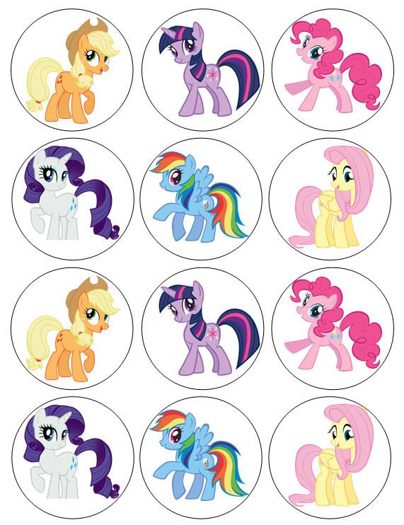 My Little Pony Edible Cupcake Toppers