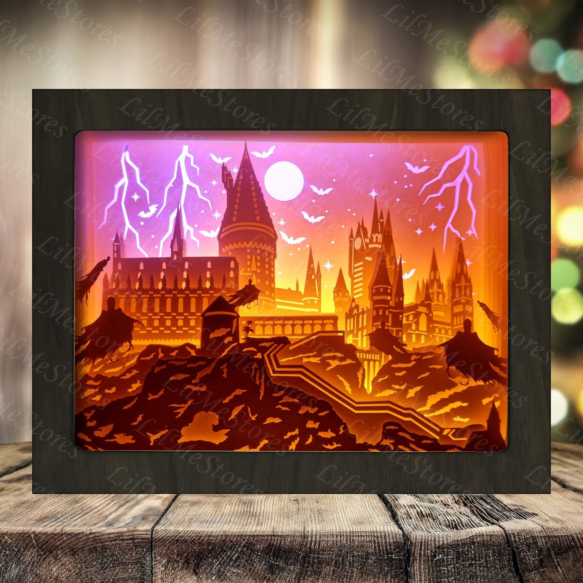 Halloween 3 paper cut light box template files shadow box 3d papercut ...