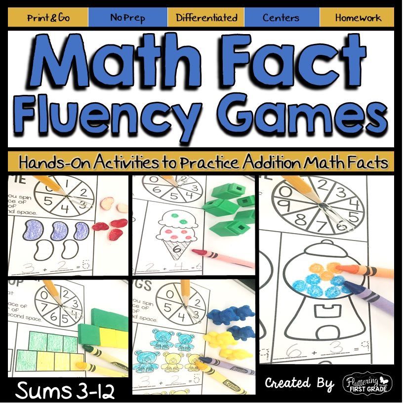 Addition Math Fact Fluency Games | Math facts, Math fact fluency game ...