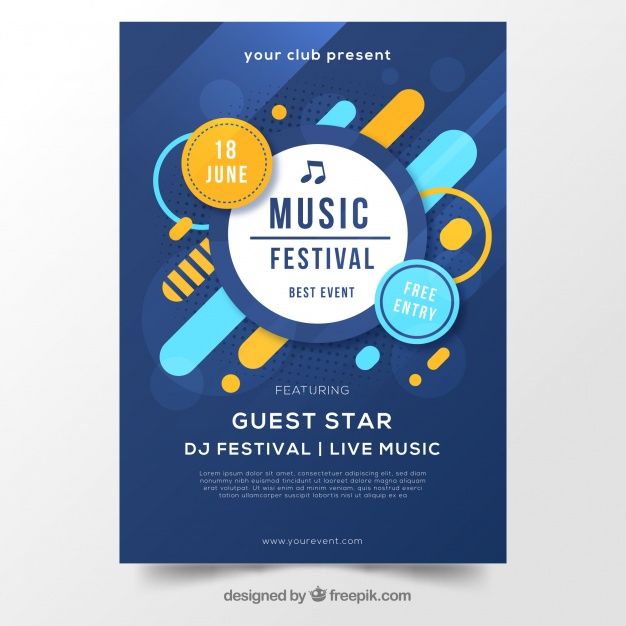 Premium Vector | Abstract blue poster for music festival | Free ...