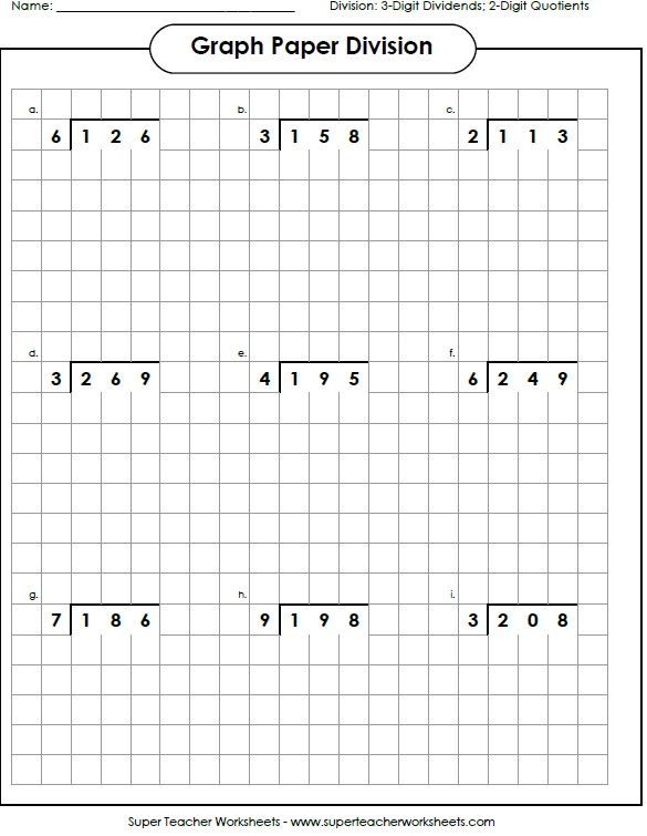 Long Division Worksheets With Grid Pdf