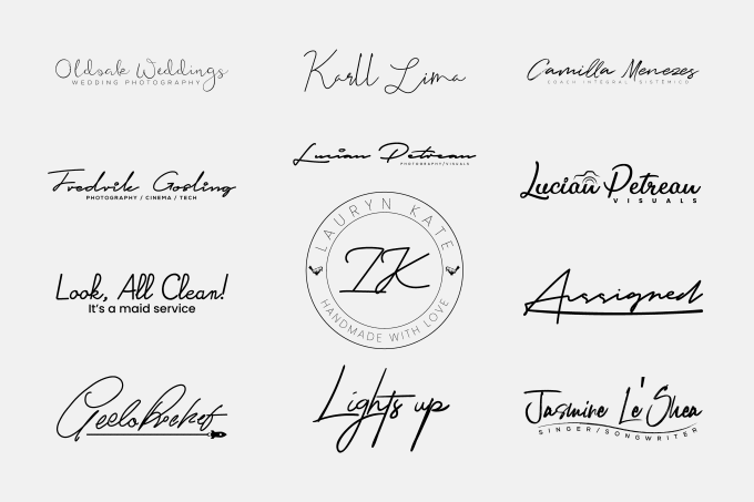 design elegent handwritten or signature logo | Signature logo design ...