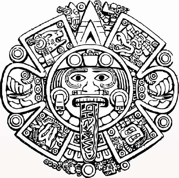 Easy Aztec Calendar Drawing - Printable Calendar 2023