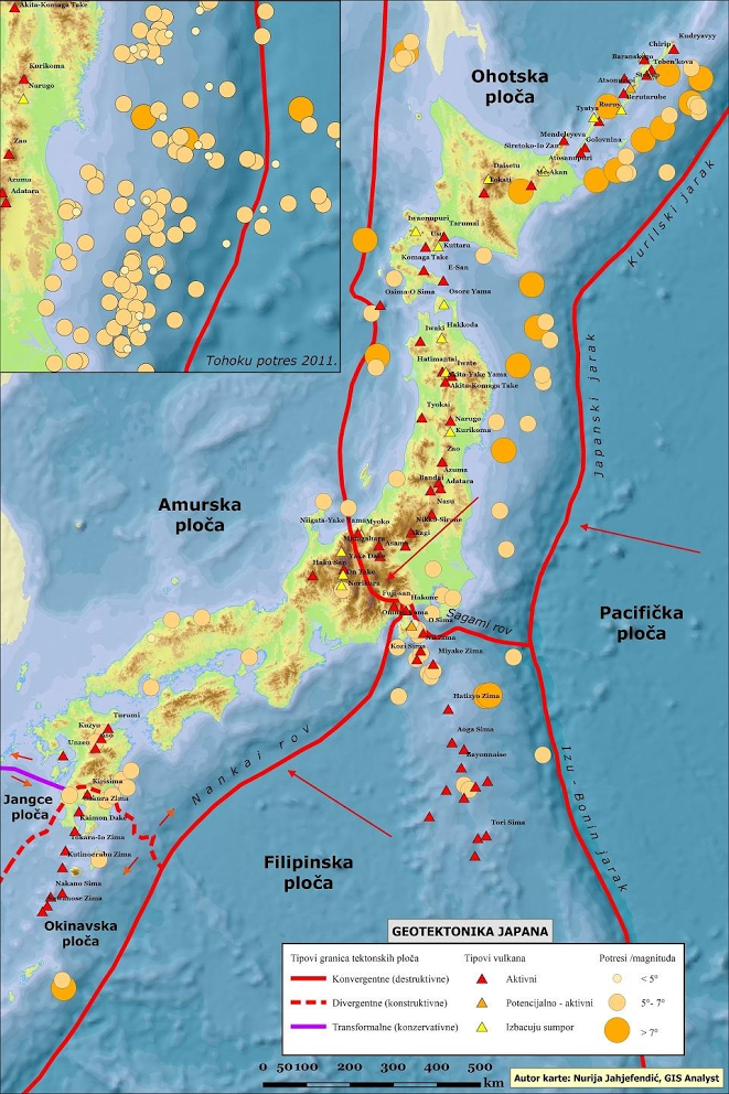 Japan - tectonic plates | Plate tectonics, Japan, Map