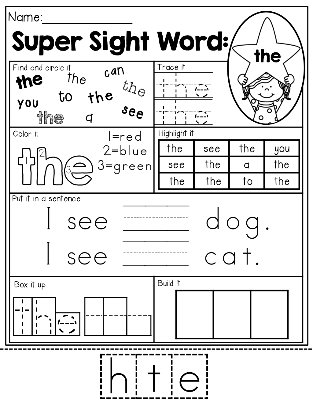 Sights worksheets