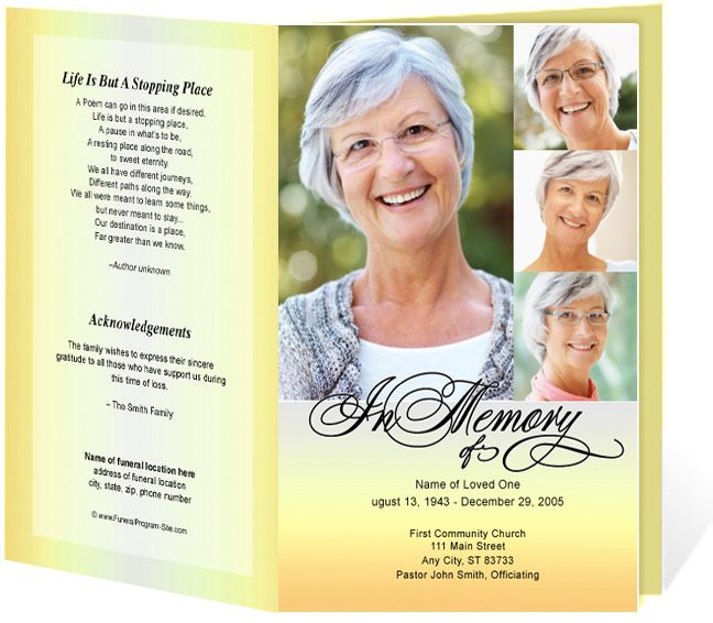 Gradient Funeral Program Template | Funeral program template, Program ...