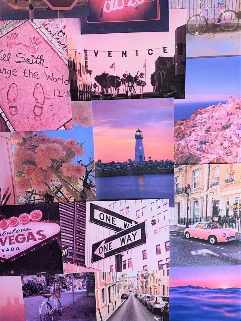 Pink Aesthetic Pretty Retro Large Size Wall Collage Kit VSCO Vintage