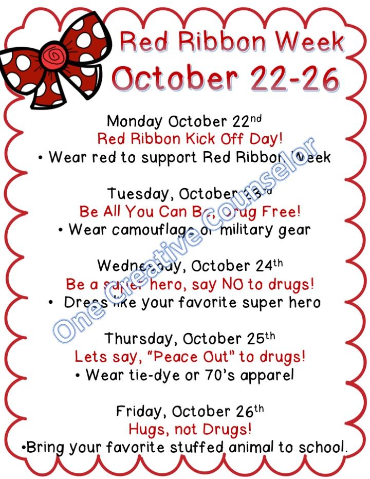 Red Ribbon Week Flyer and Parent Letter (Editable) | Red ribbon week ...