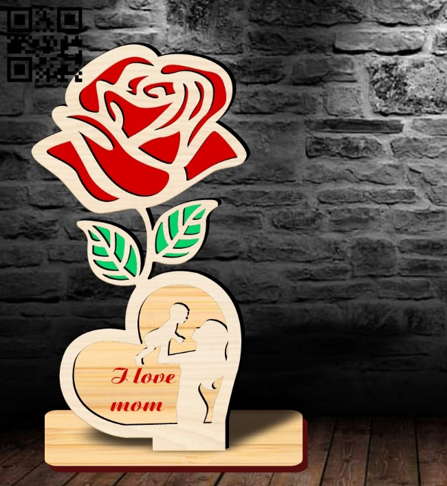 Mother’s Day Rose E0019225 file cdr and dxf free vector download for ...