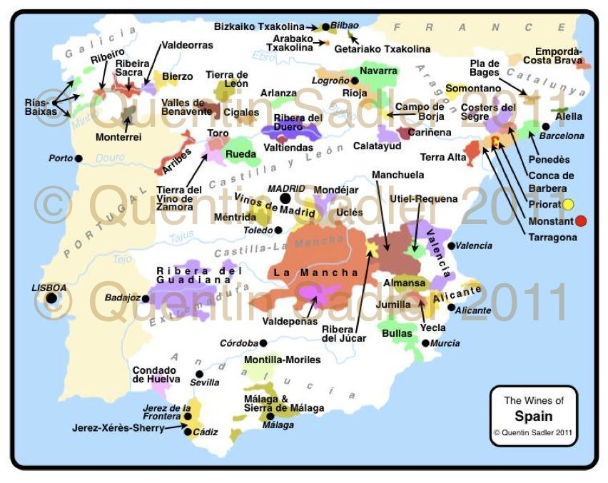 Wines of Spain Bilbao, Alicante, Art Du Vin, Wine Region Map, Costa ...