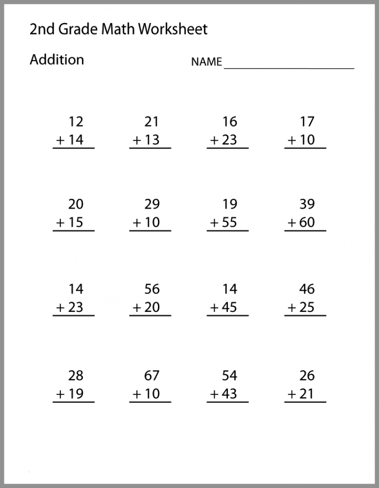 2nd Grade Math Worksheets - Best Coloring Pages For Kids | 2nd grade ...