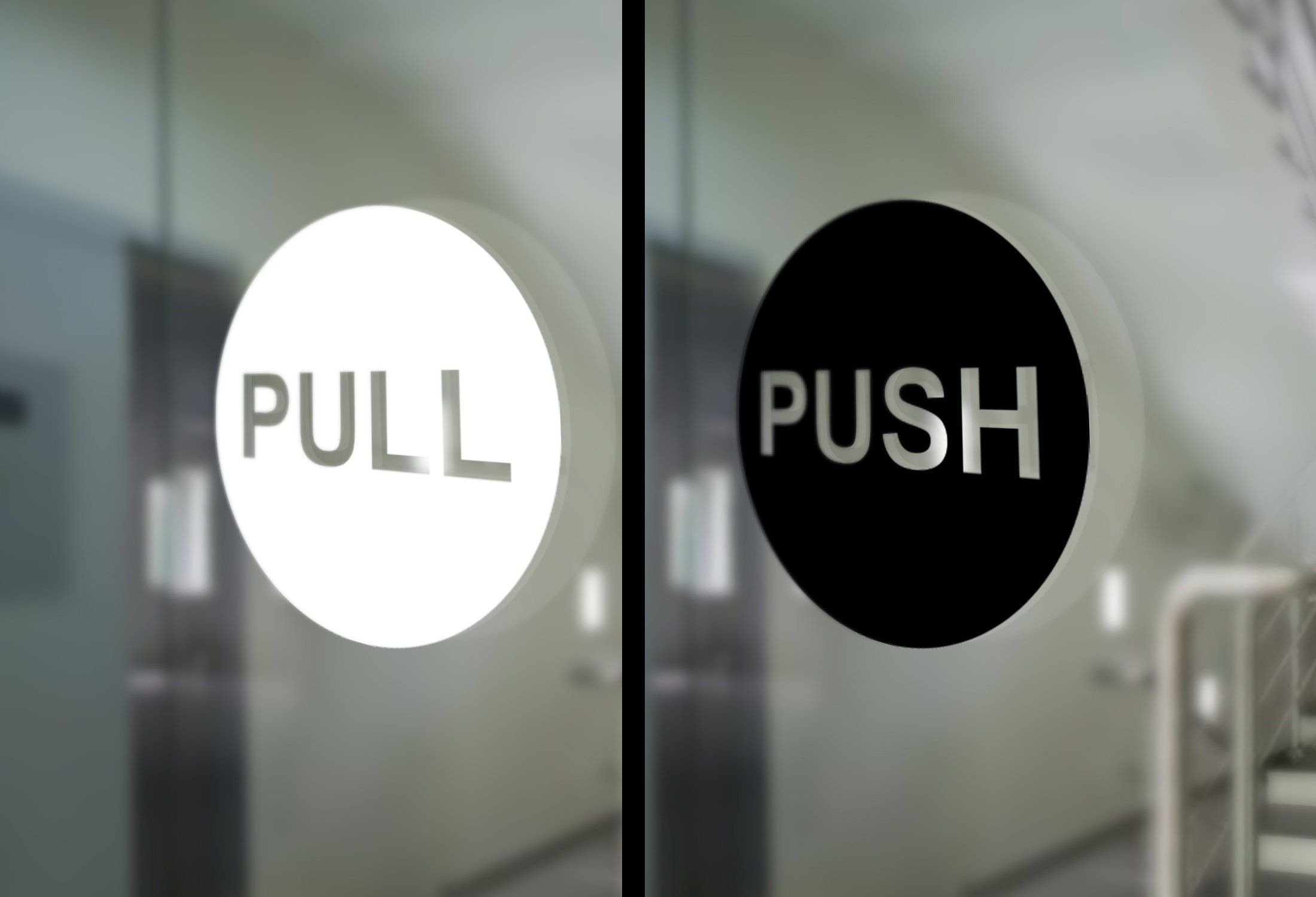 PUSH PULL Stickers for Door, Push Pull Door Sign, Push Pull Decal ...