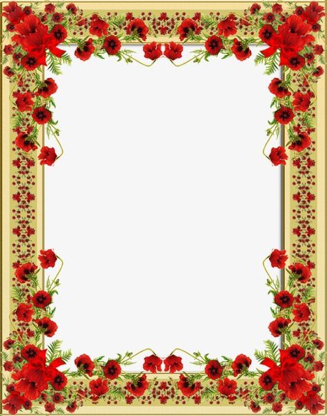 Decorative Png Frame | Floral cards design, Romantic frame, Flower frame