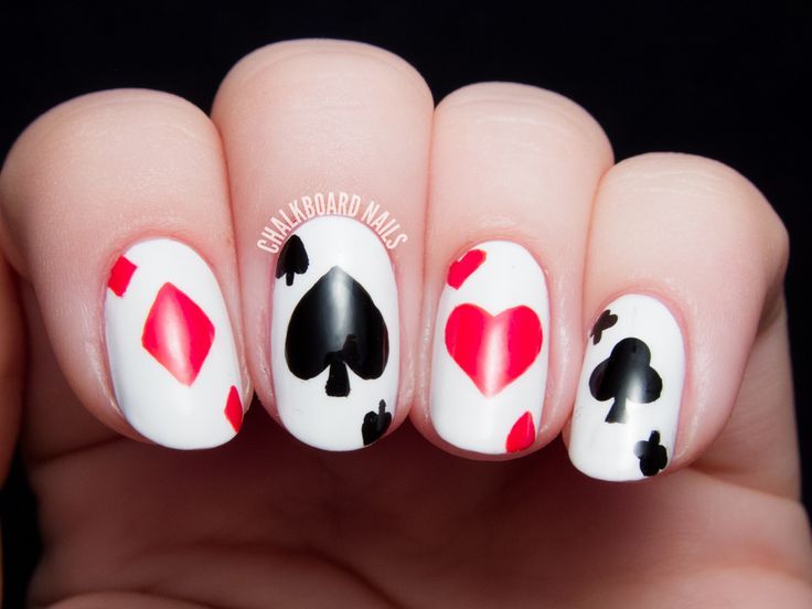 12 Interesting Card Nail Designs Pretty Designs Heart Nail Art Heart Nail Designs Simple Nail Art Designs