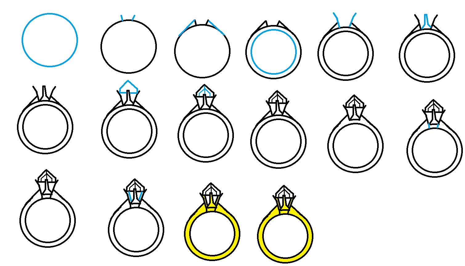 How To Draw A Diamond Ring. Easy Free Step by Step Drawing Tutorial For