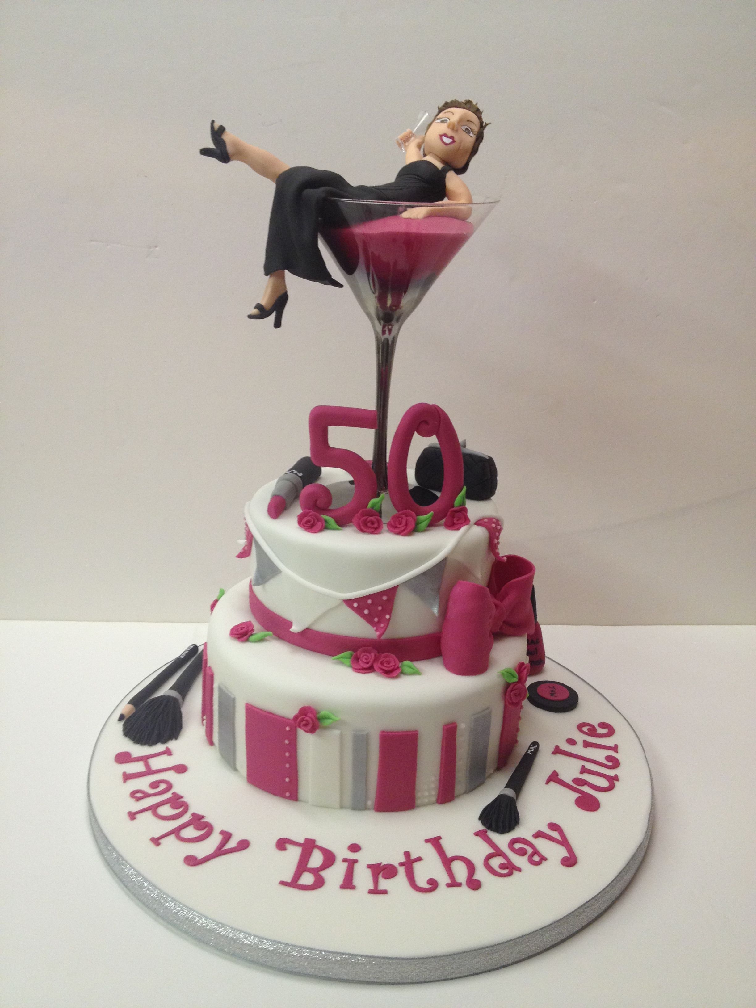 Women's 50th birthday.. Pinks/silver/martini glass! | 50th birthday ...