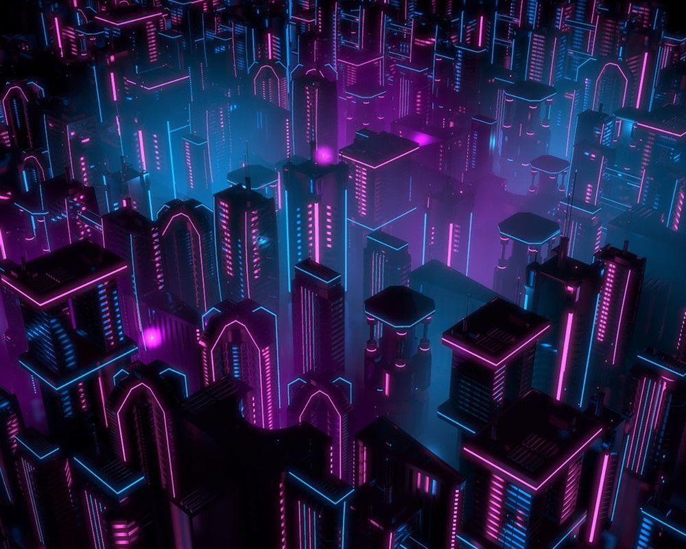 Neon Buildings Cyberpunk City Neon Photography Neon Wallpaper