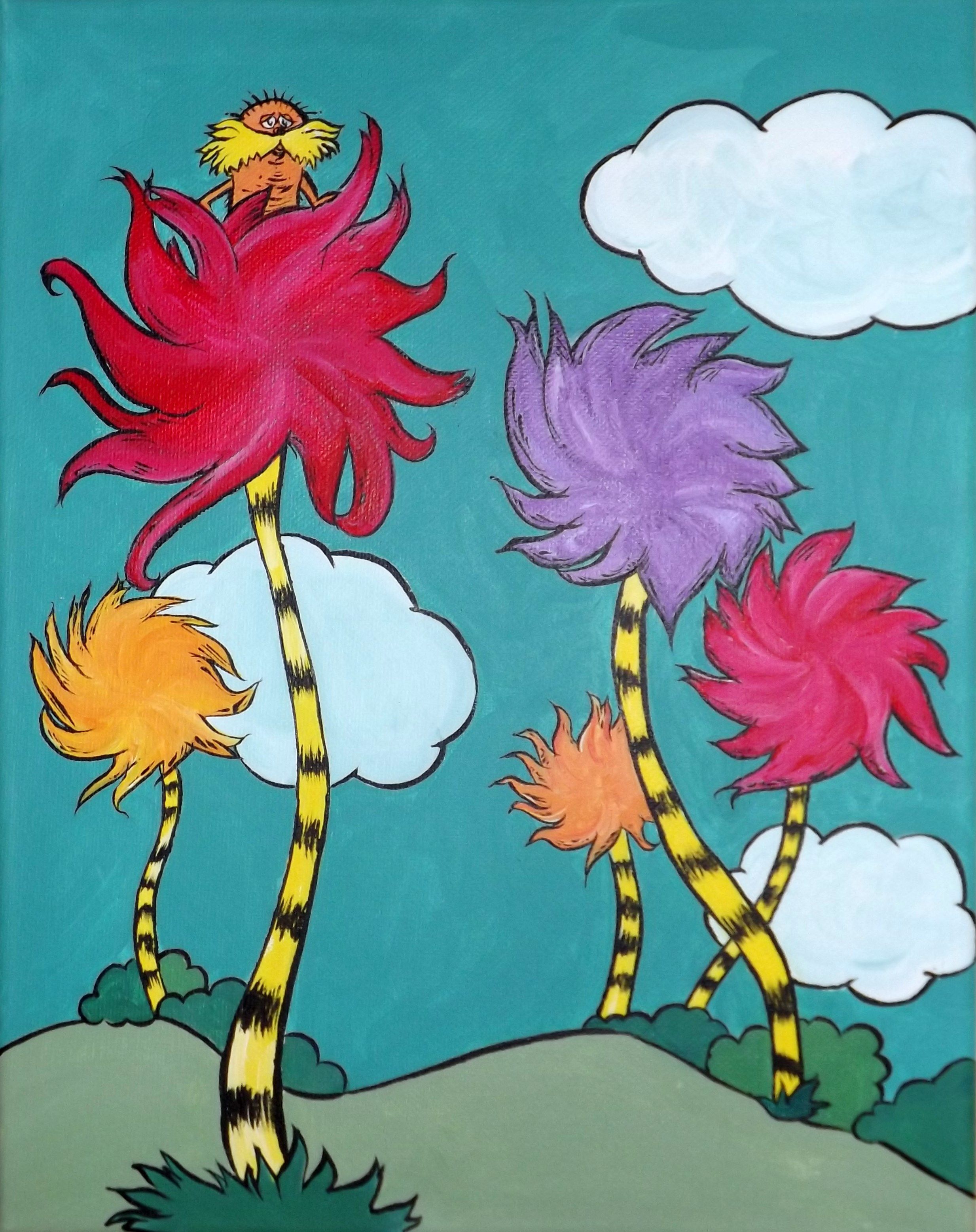 The Lorax, by Dr. Seuss. Acrylic painting on 11x14 canvas by Jessie ...