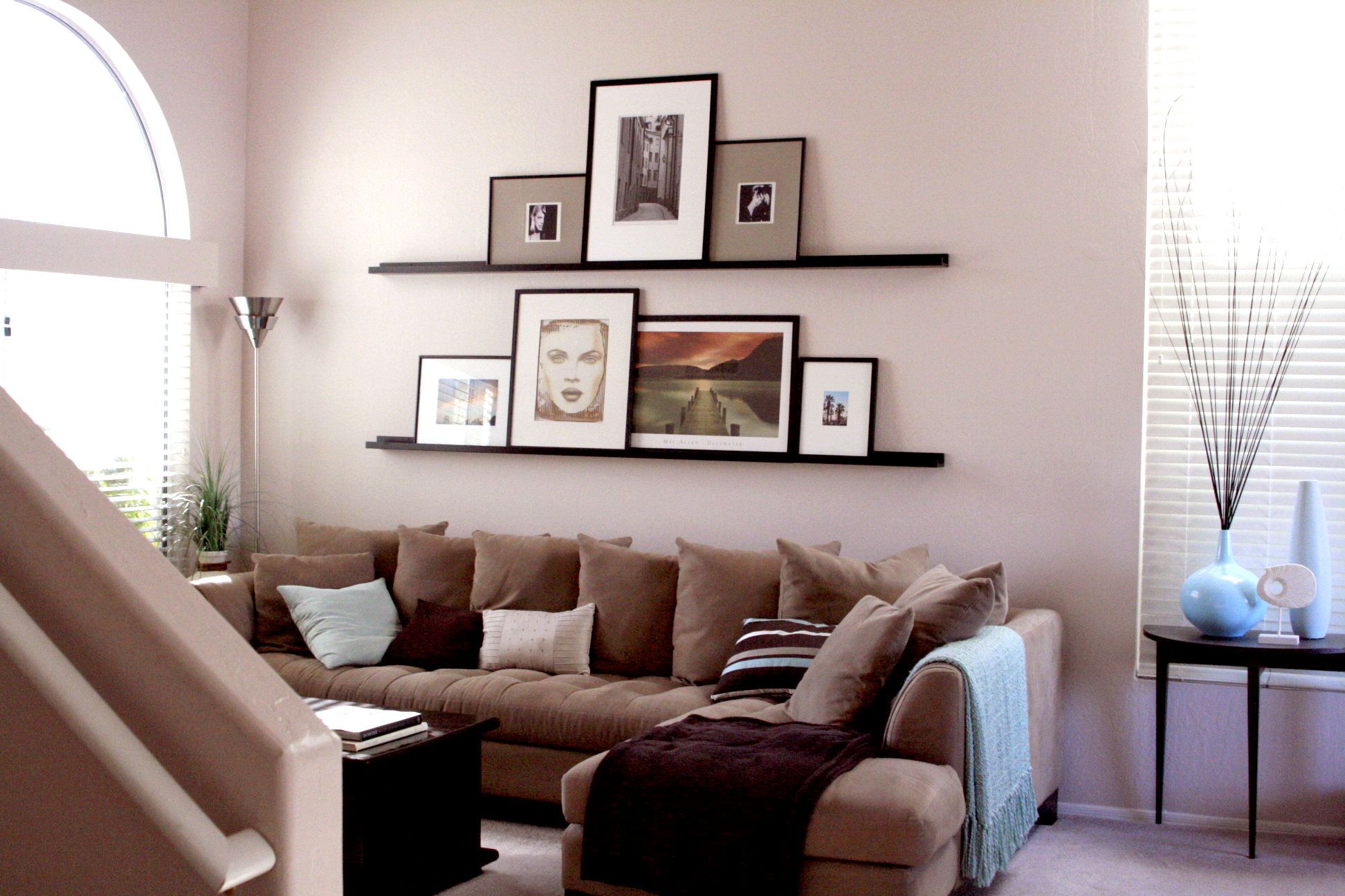 Photos / artwork display wall in my living room Home decor