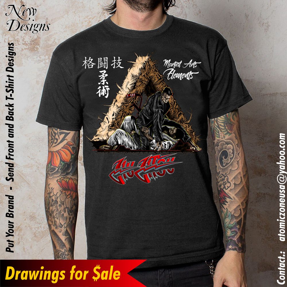 Jiu-Jitsu T-Shirts Designs Exclusive Drawings for Sale High Resolution ...