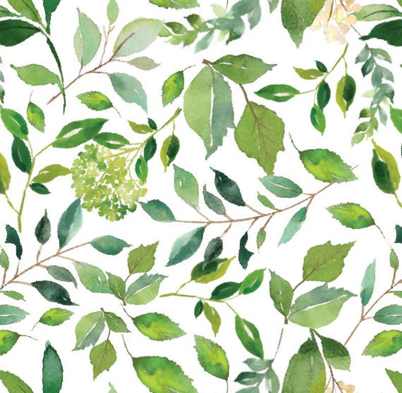 Peel and Stick Wallpaper Green/ Green Leaves Wallpaper/ Removable ...