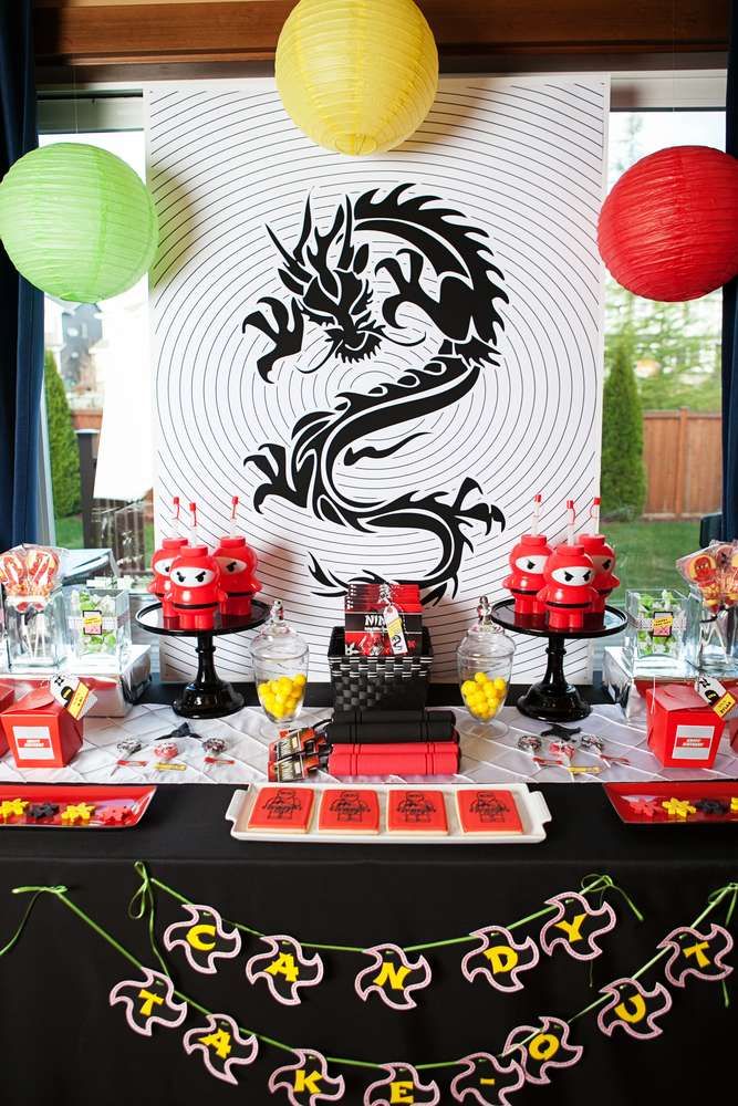 A Lego Ninjago Inspired Birthday Party | CatchMyParty.com Ninja Themed ...