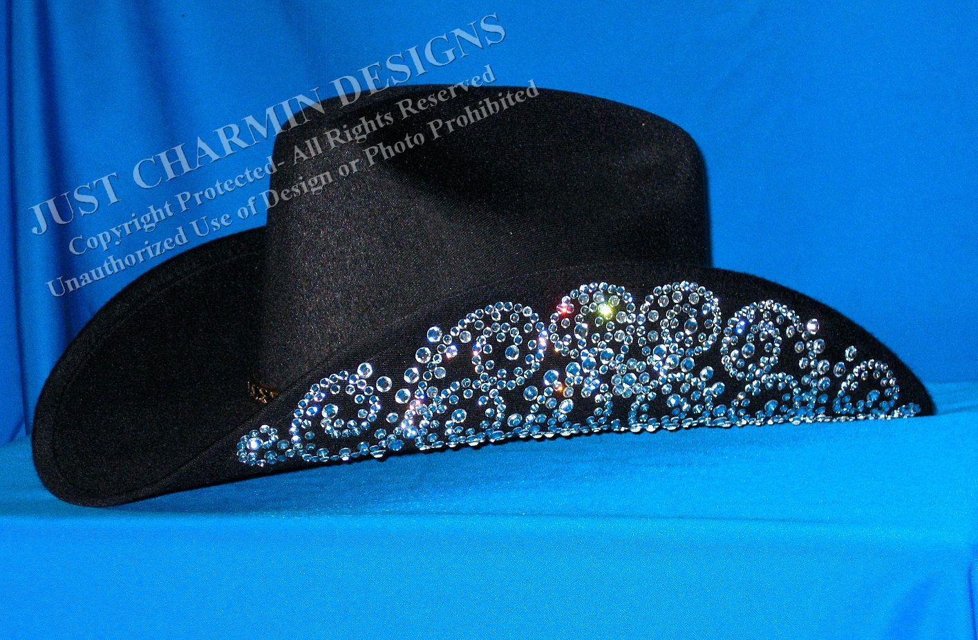 JCD- Just Charmin Designs- Crystal Bling Black Wool Western Cowgirl ...