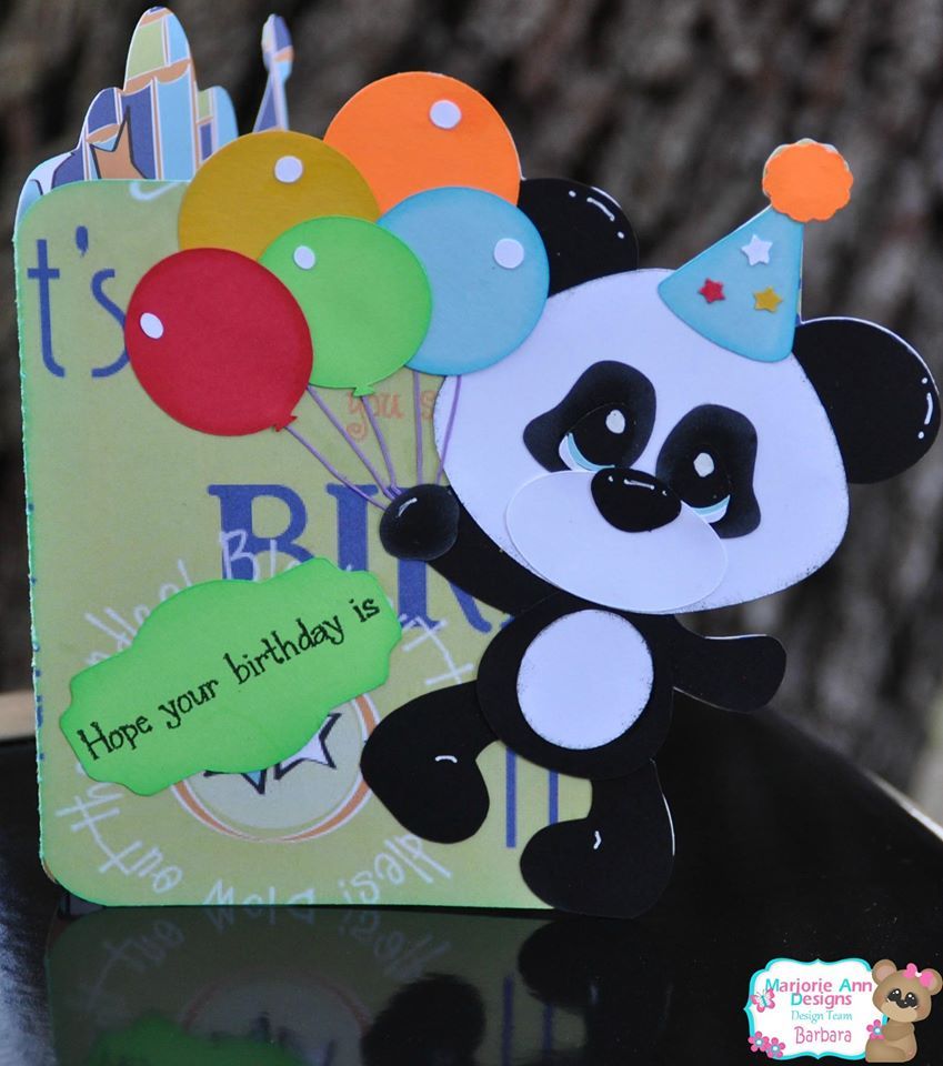 Download Created using "Baby Panda Birthday" Shaped SVG Card Kit ...