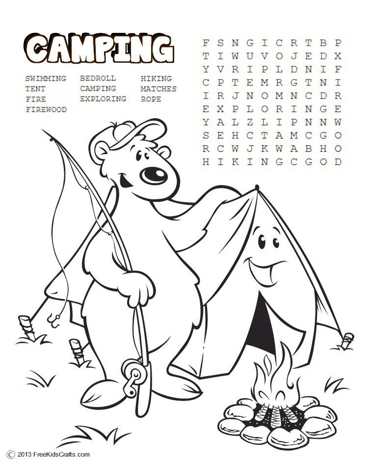 25+ Free printable coloring pages for kids camping info