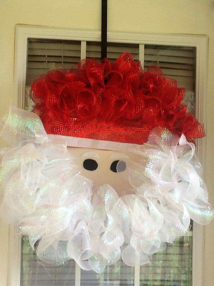 Santa deco mesh wreath Crafts To Make, Crafts For Kids, Deco Mesh ...