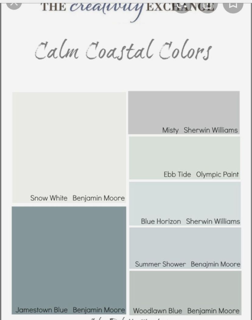 Coastal paint colors from behr benjamin moore and sherwin williams ...