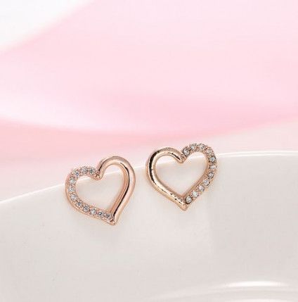 18 Ideas Fashion Korean Heart For 2019 | Silver heart earrings, Heart ...