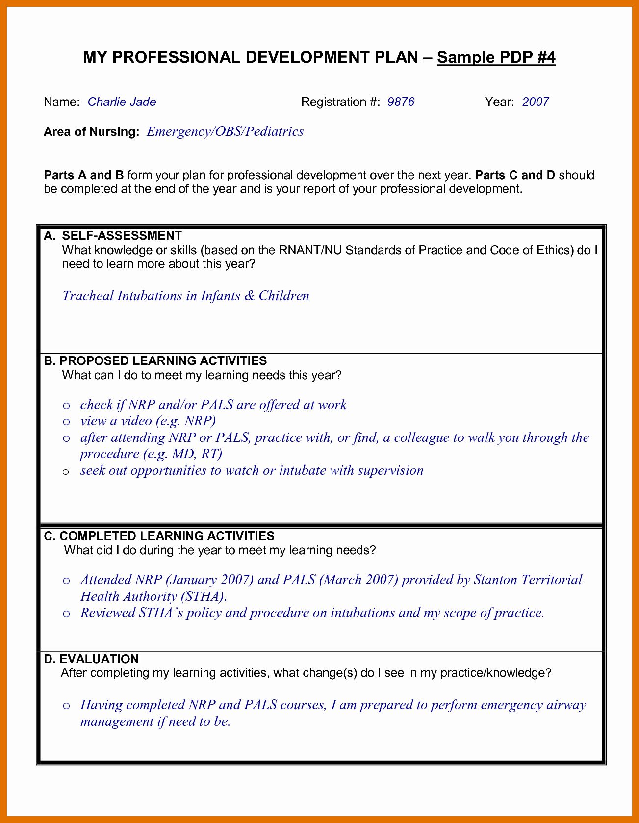 Professional Development Plan Sample for Teachers Inspirational 4 ...