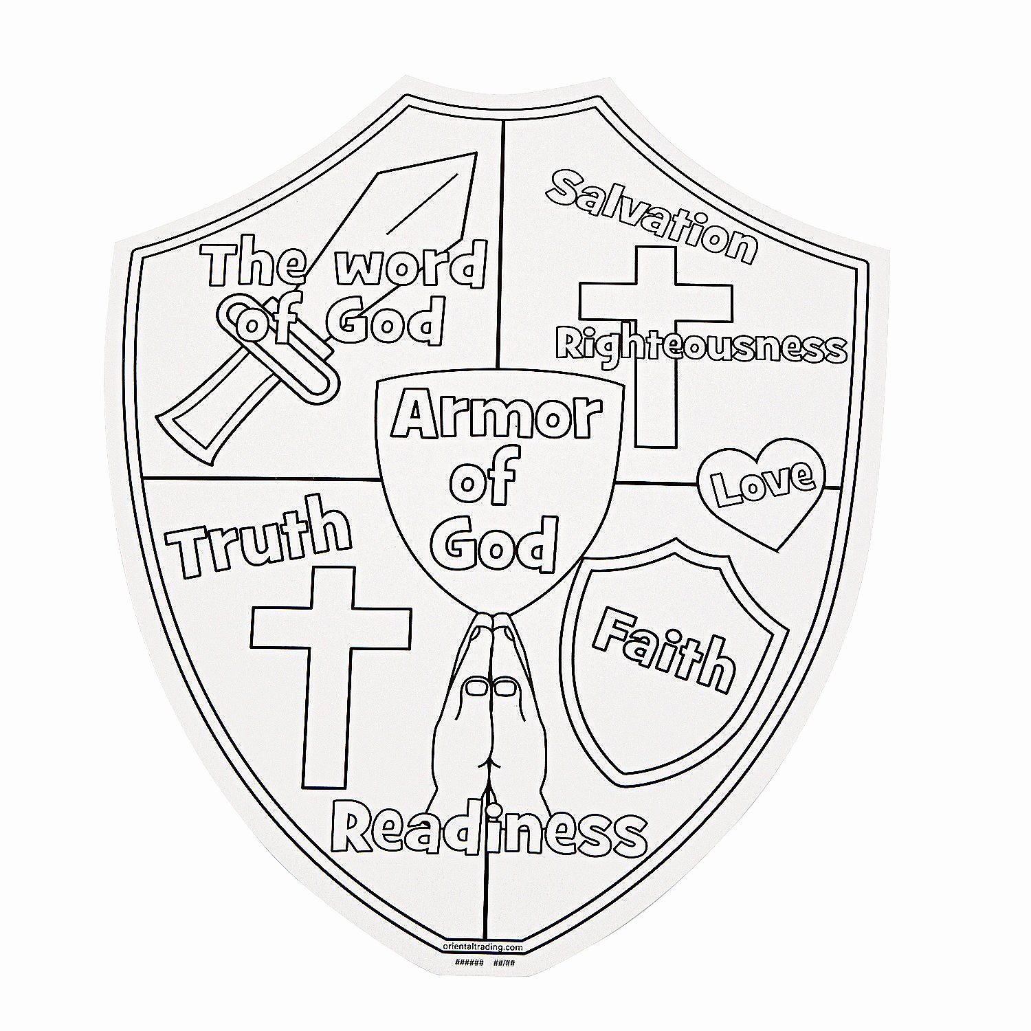 Shield Of Faith Coloring Page Armor God For Kids Sketch Coloring Page