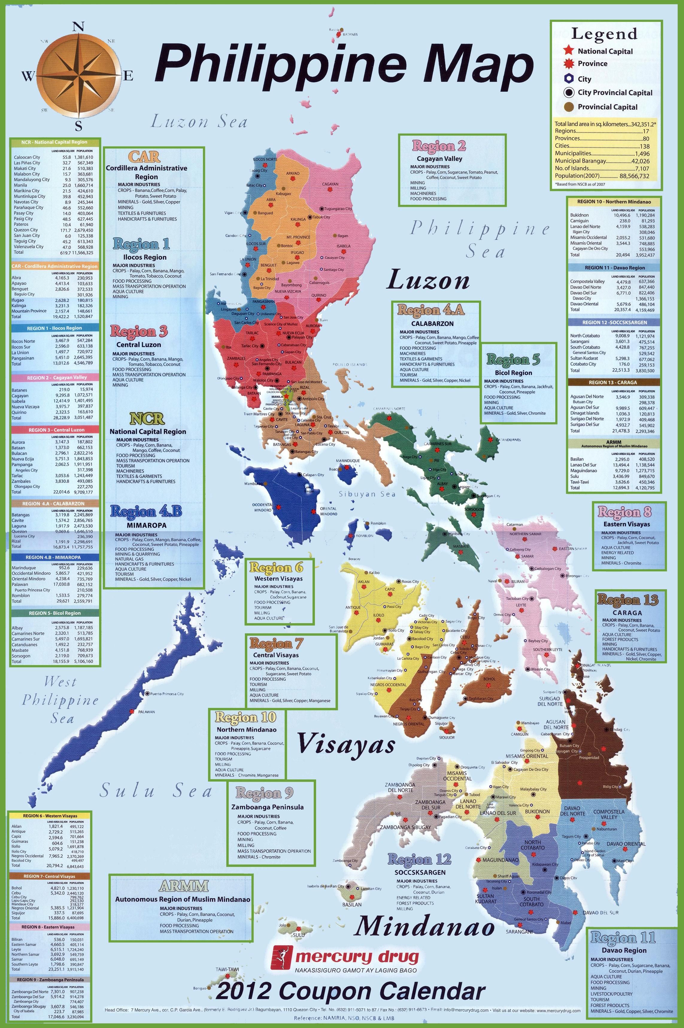 Map of the Provinces and Regions of the Philippines