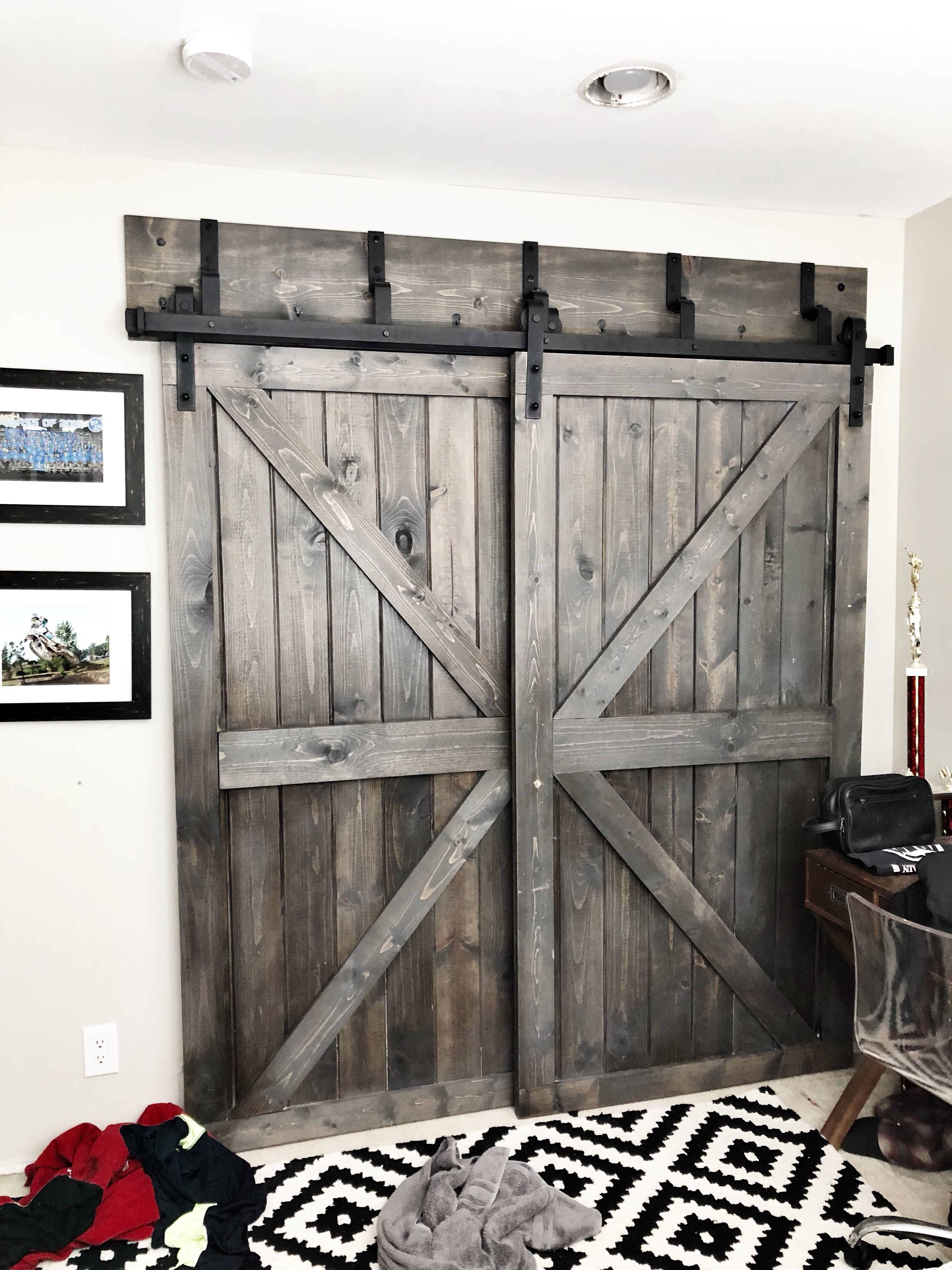 DIY BYPASS CLOSET BARN DOORS FOR 70 EACH USING TONGUE AND GROOVE