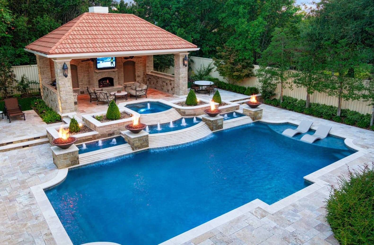 Gazebo and swimming pool | Indoor pool design, Pool gazebo, Luxury ...