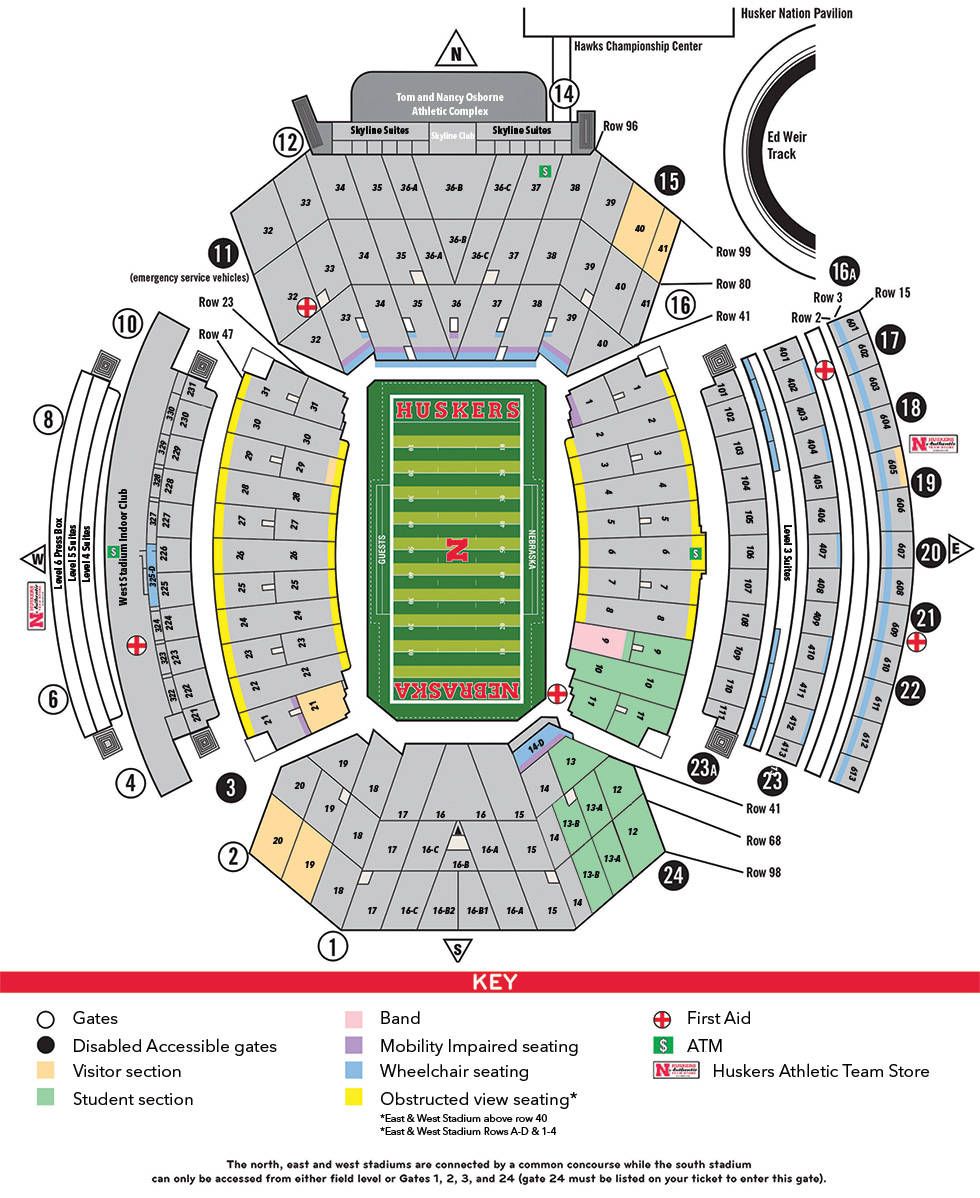 University Of Nebraska Memorial Stadium Seating Chart