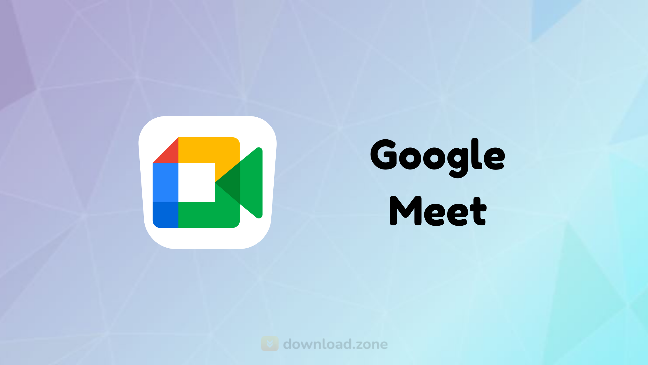 the google meet logo with an arrow pointing up to it's left side, on ...