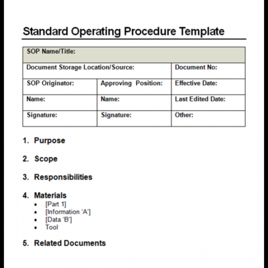 Standard Operating Procedure Template Transportation … | Standard ...