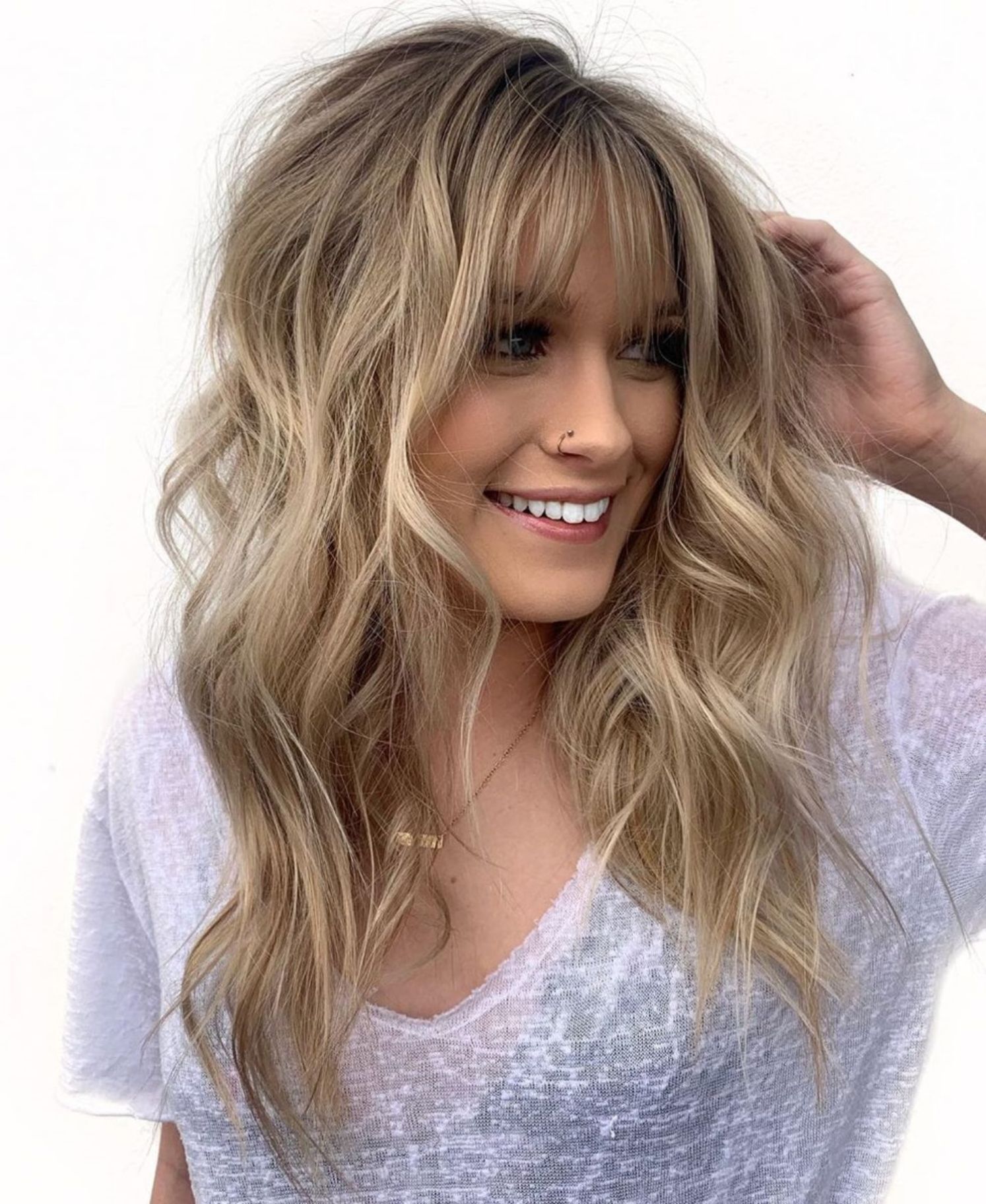 50 Cute  and Effortless Long  Layered  Haircuts  with Bangs 