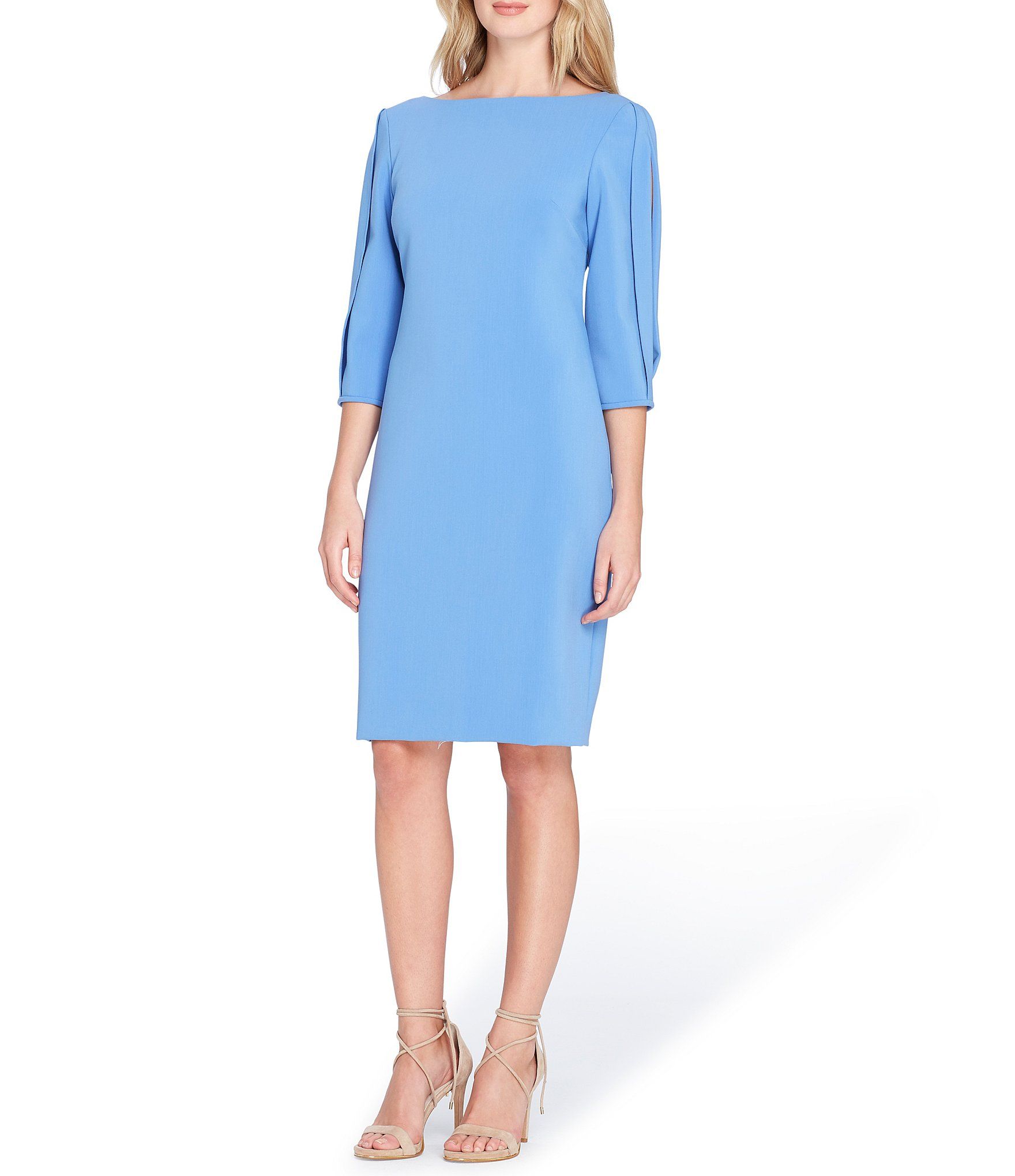 Tahari ASL Split Sleeve Sheath Dress with Exposed Zipper #Dillards ...