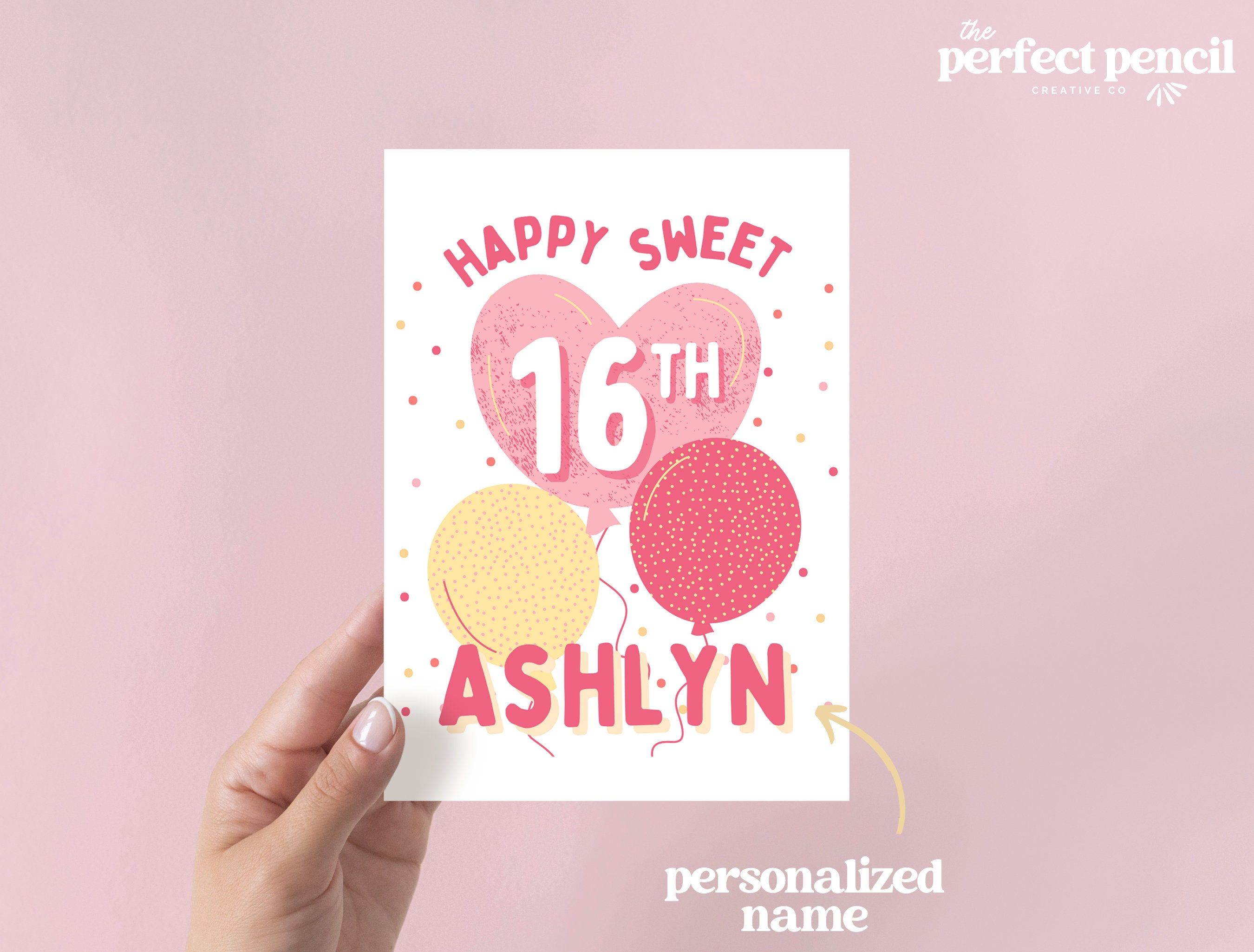 Happy Sweet 16 Personalized Custom Card Sweet Sixteen Birthday Card ...