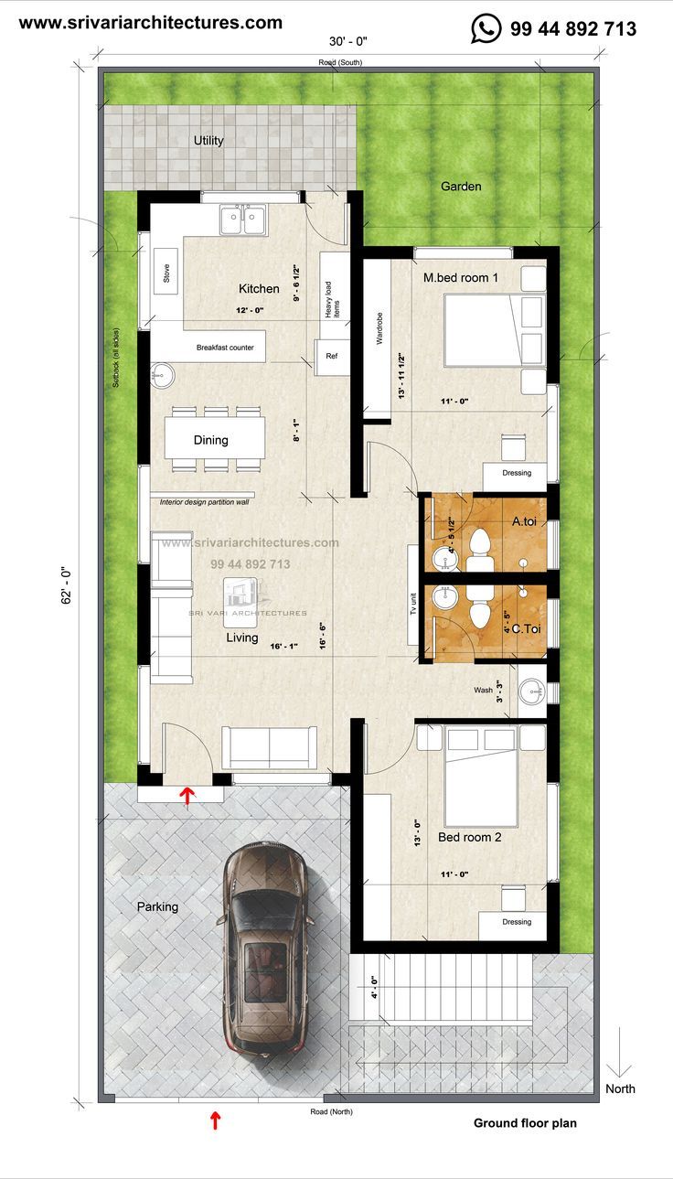 Square House Plans, 2bhk House Plan, Free House Plans, Building Plans ...