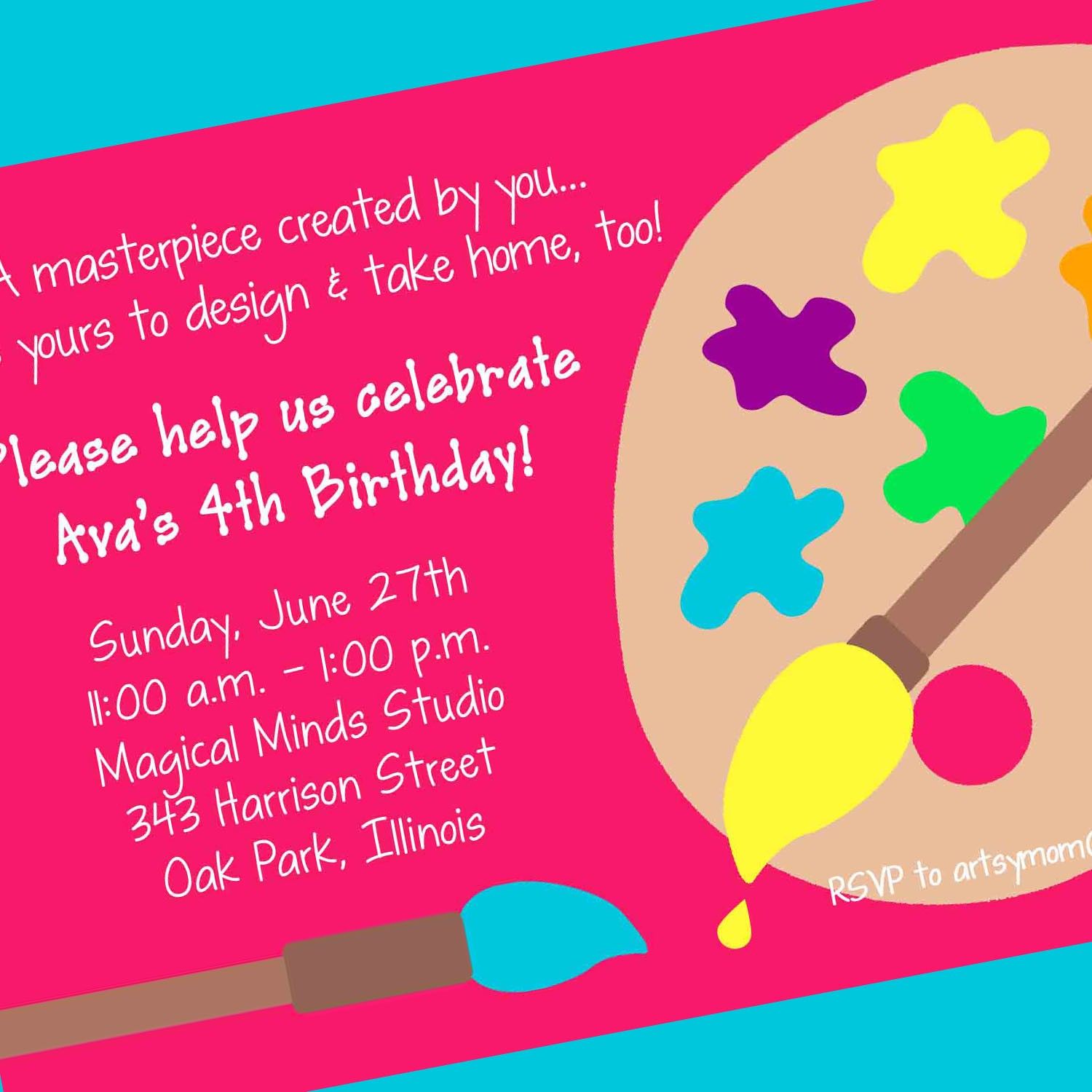 Free Art Party Invitation Templates