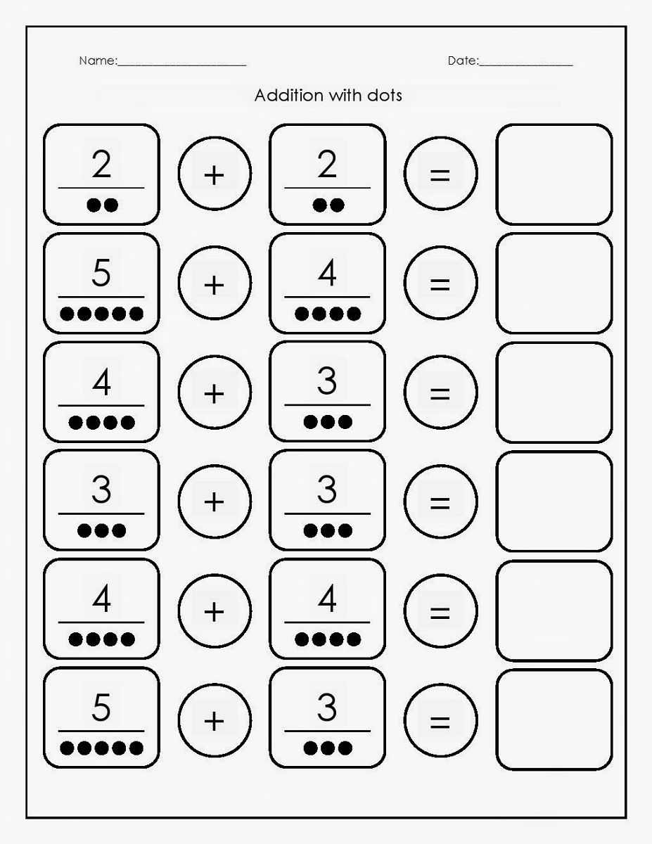 Math Printable Worksheets Kindergarten