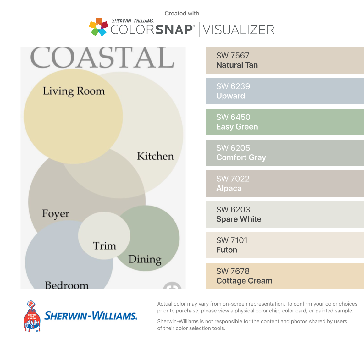 I found these colors with ColorSnap® Visualizer for iPhone by Sherwin ...