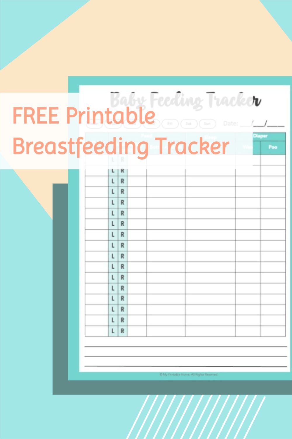 FREE Printable Baby Feeding Log Breastfeeding | Breastfeeding log ...