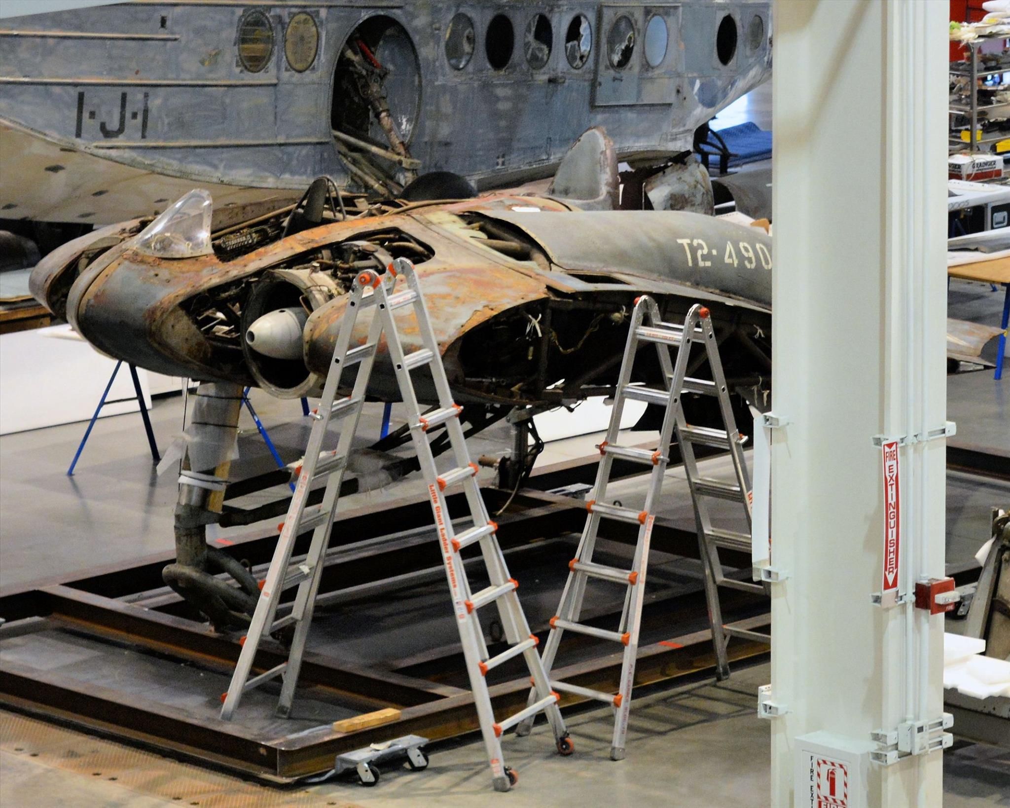 Restoration Shop At Nasm Its The Horten Gotha 229 30 Years Ago In A Dimly Lit Metal Storage Shed At Garber Facility In Wwii Airplane Horten Horten Ho 229