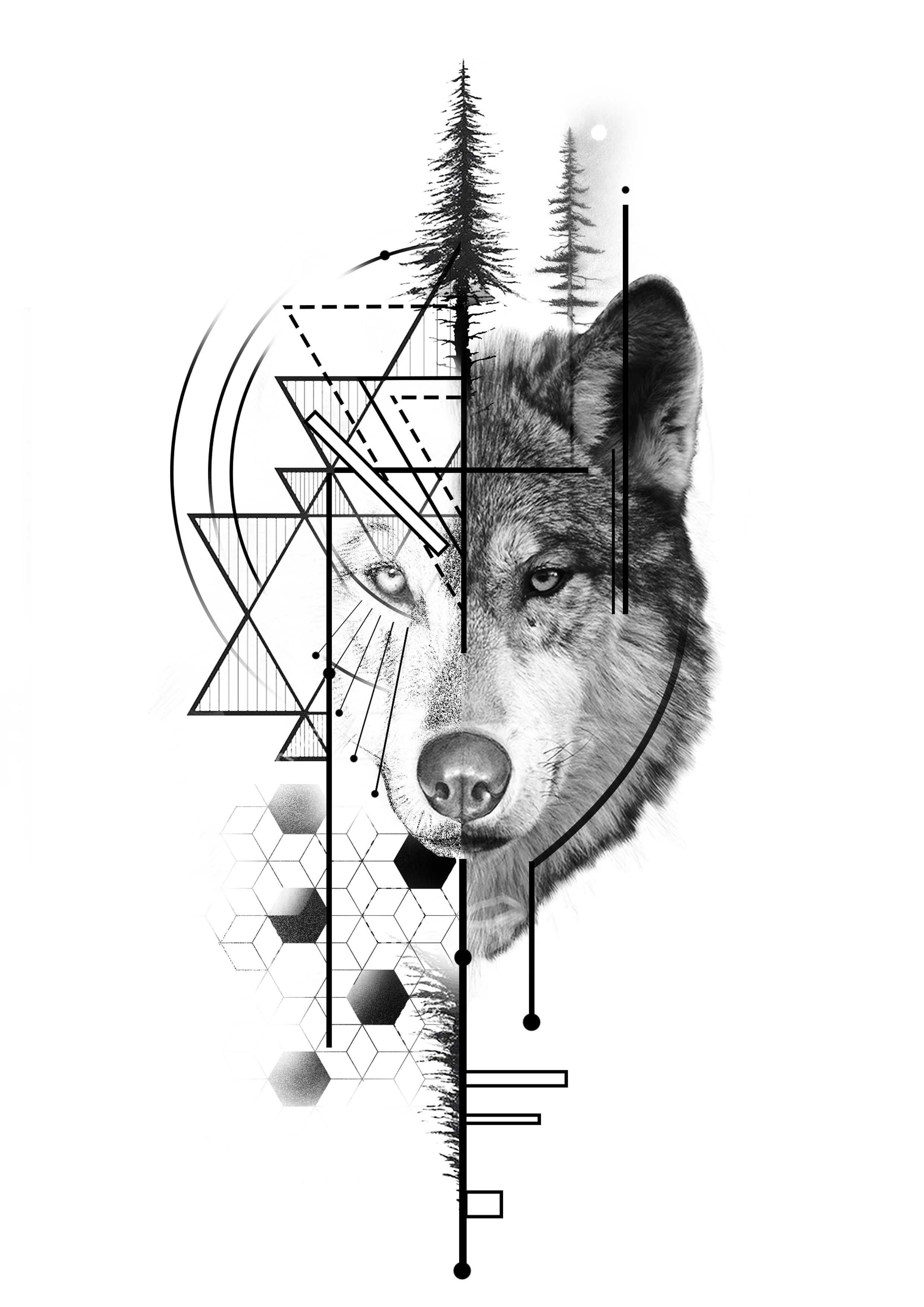 Wolf Tattoo Drawing Designs